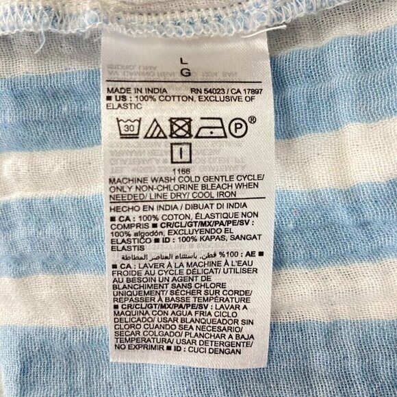 Old Navy Tie-Shoulder Striped Smocked Babydoll Cami Tank Top Blue And White L - Picture 6 of 6